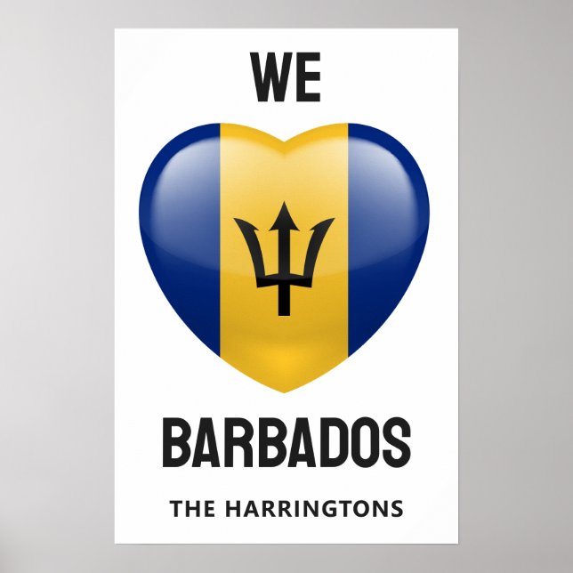 Custom Name Barbados Love Poster (Front)