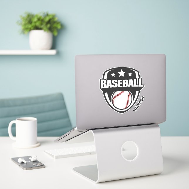 Custom Name Baseball (Laptop On Desk)