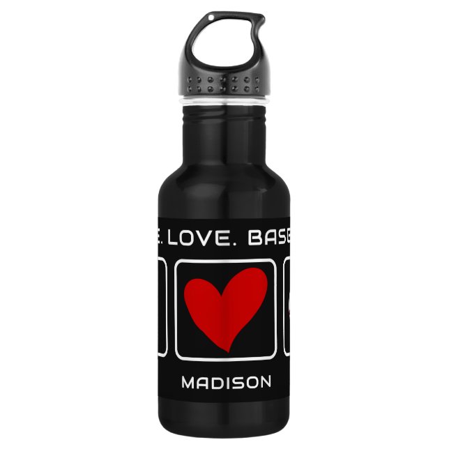 Custom Name Baseball 532 Ml Water Bottle (Front)