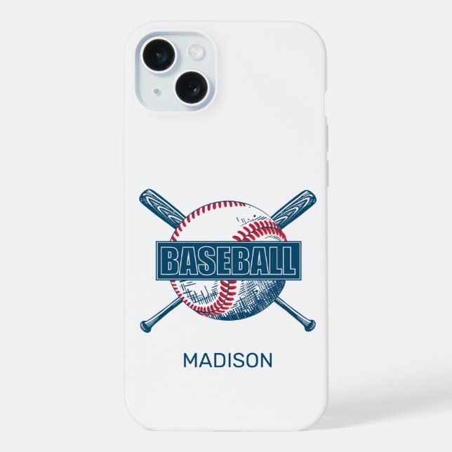 Custom Name Baseball iPhone Case (Back)