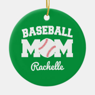 Custom Name Baseball Mum Christmas Ornament