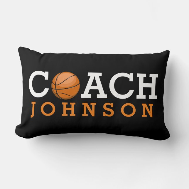 Custom Name Basketball Coach Office Lumbar Cushion (Front)