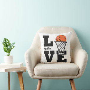 Custom Name Basketball Love Cushion