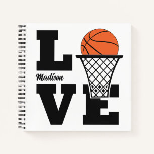 Custom Name Basketball Love Notebook