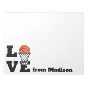 Custom Name Basketball Love Notepad