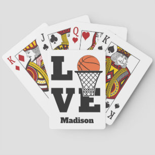 Custom Name Basketball Love Playing Cards