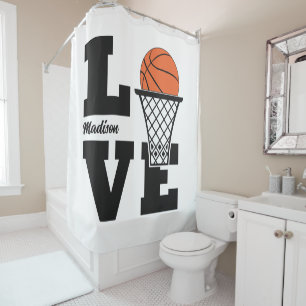 Custom Name Basketball Love Shower Curtain