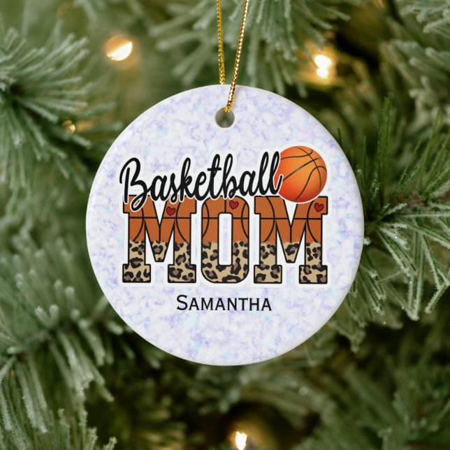 Custom Name Basketball Mum | Mother's Day Ceramic Ornament (Tree)