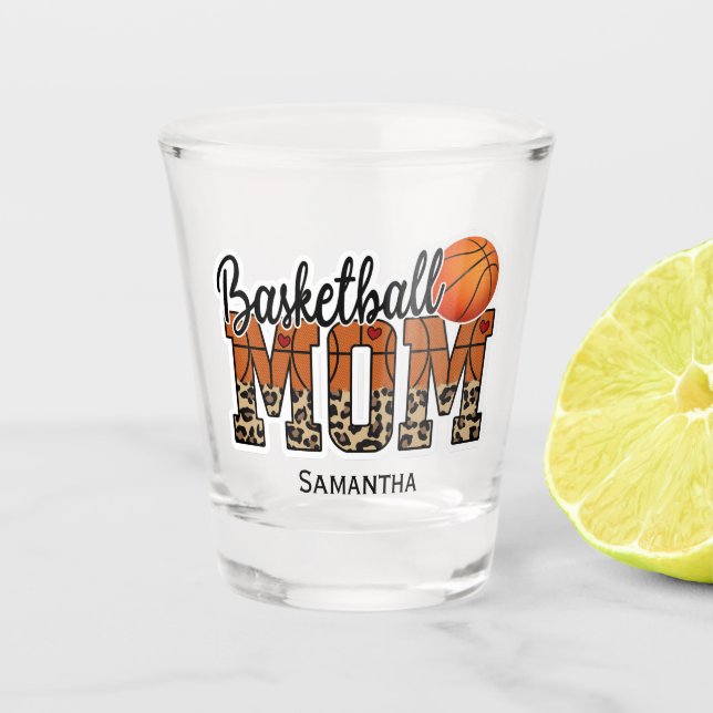 Custom Name Basketball Mum | Mother's Day Shot Glass (Front)