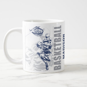 Custom Name Basketball Player Large Coffee Mug