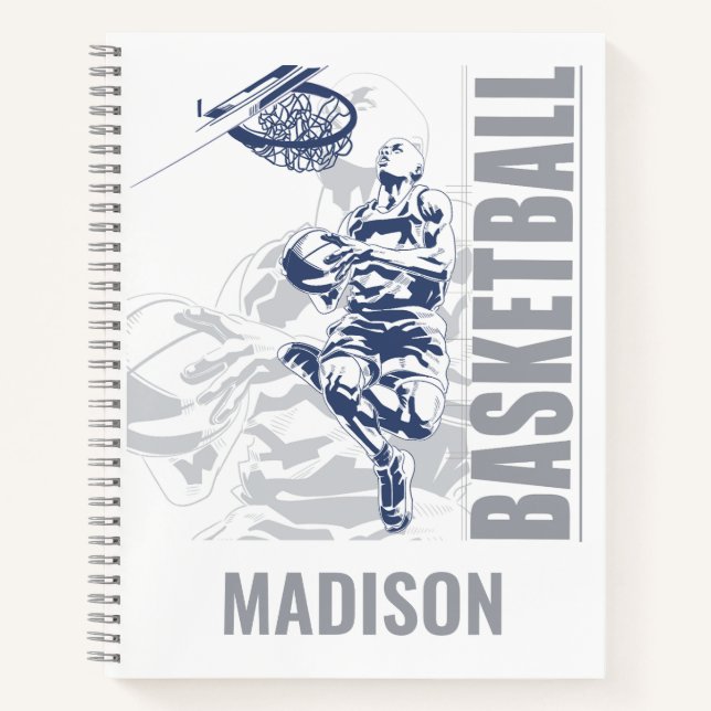 Custom Name Basketball Player Notebook (Front)