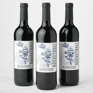 Custom Name Basketball Player Wine Label