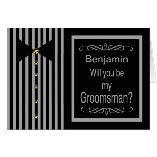 Custom Name - Be My Groomsman Request Card