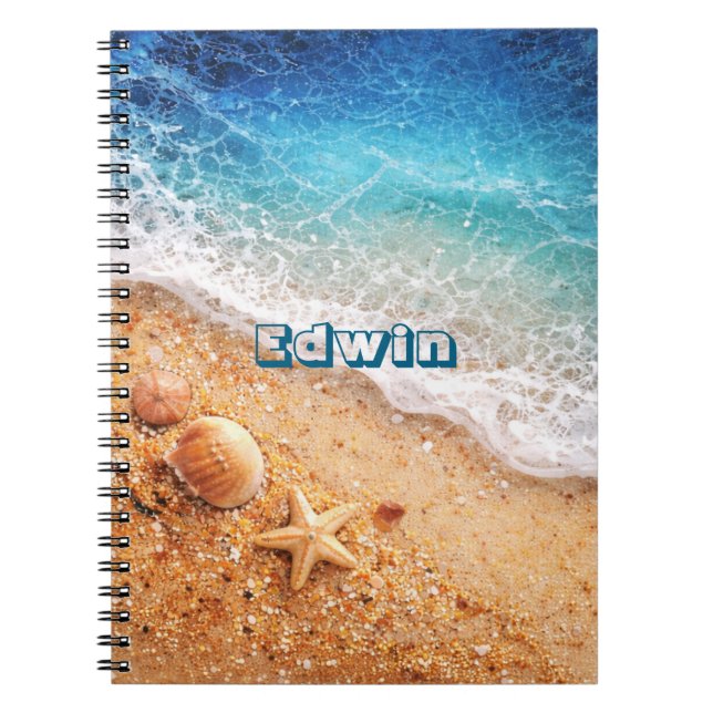Custom Name Beach  Notebook (Front)