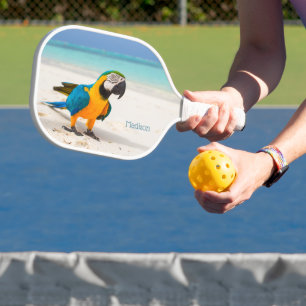 Custom name Beach Parrot Pickleball Paddle