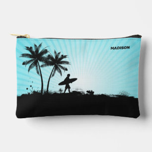 Custom Name Beach Surfer Accessory Pouch