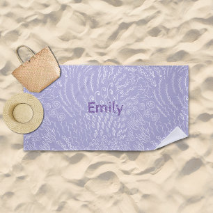 Custom Name Beach Towel –Sea Shell & Coral Print