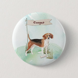 Custom Name Beagle Pet Dog 6 Cm Round Badge