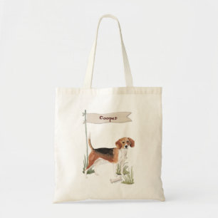 Custom Name Beagle Pet Dog Tote Bag