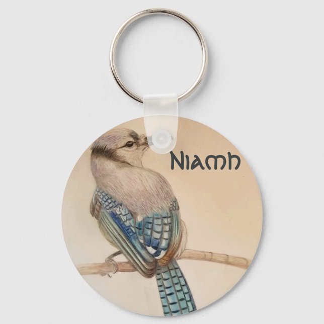 Custom Name Beautiful Bird  Key Ring (Front)