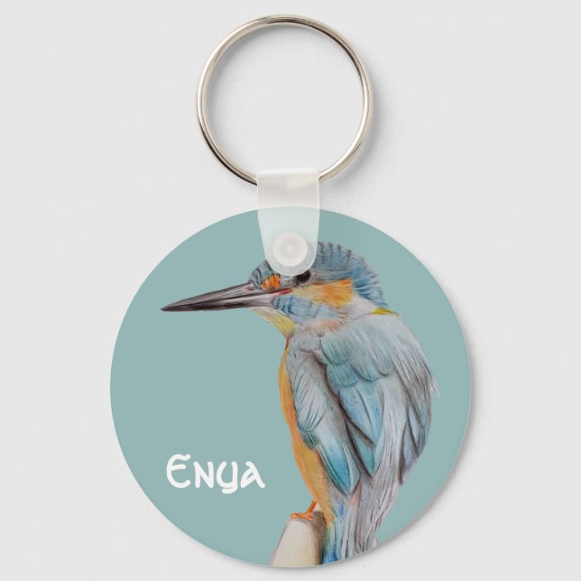 Custom Name Beautiful Bird  Key Ring (Front)