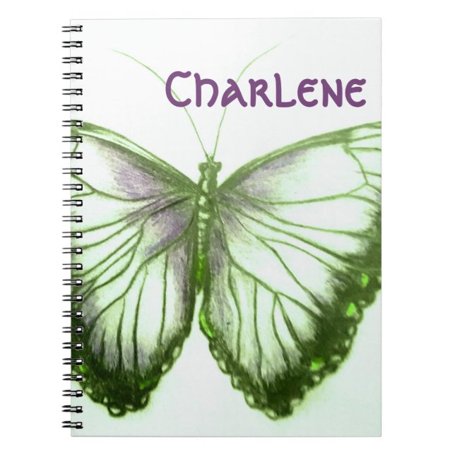 Custom Name Beautiful butterfly  Notebook (Front)