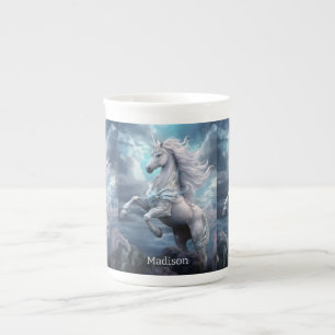 Custom Name Beautiful Unicorn Bone China Mug