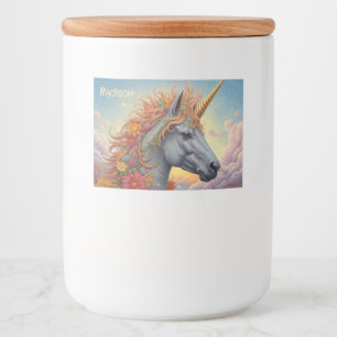 Custom Name Beautiful Unicorn Food Label