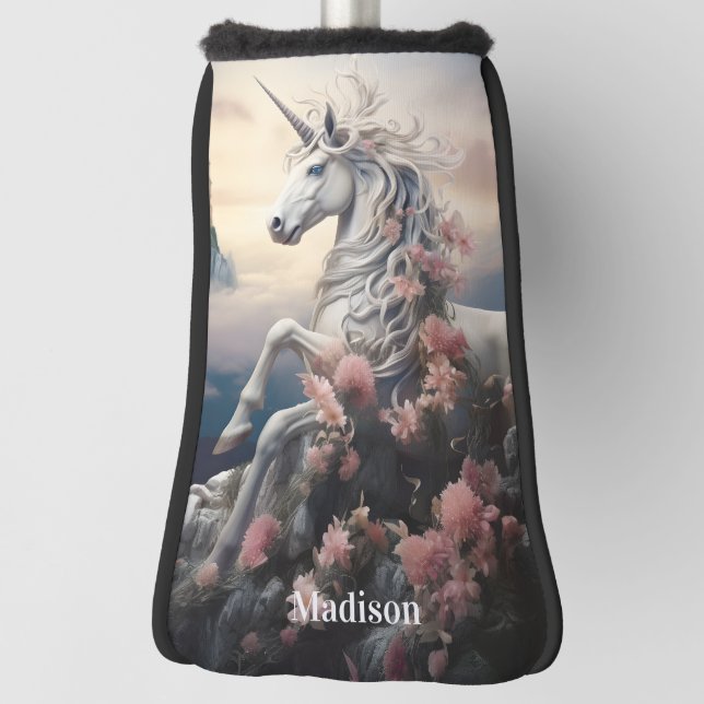 Custom Name Beautiful Unicorn Golf Head Cover (Rotate 90)