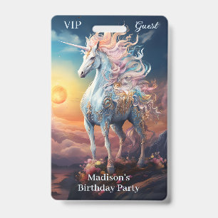 Custom Name Beautiful Unicorn ID Badge