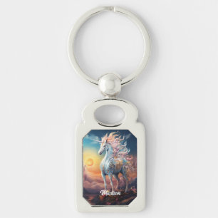 Custom Name Beautiful Unicorn Key Ring
