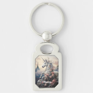 Custom Name Beautiful Unicorn Key Ring