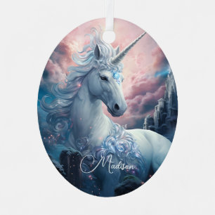 Custom Name Beautiful Unicorn Metal Tree Decoration