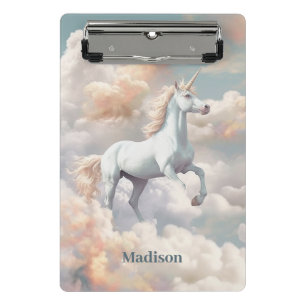 Custom Name Beautiful Unicorn Mini Clipboard