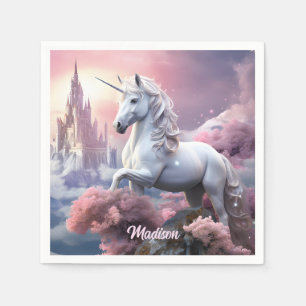 Custom Name Beautiful Unicorn Napkin