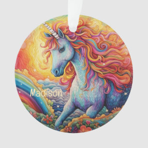 Custom Name Beautiful Unicorn Ornament