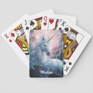 Custom Name Beautiful Unicorn Playing Cards