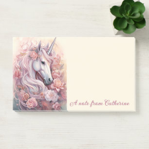 Custom Name Beautiful Unicorn Post-it Notes