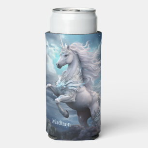 Custom Name Beautiful Unicorn Seltzer Can Cooler