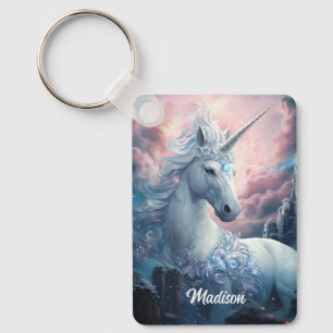 Custom Name Beautiful Unicorns Key Ring