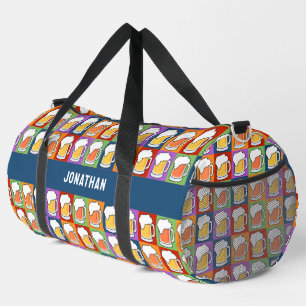 Custom name BEER Pop-Art Duffle Bag