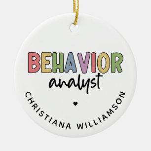 Custom Name Behaviour Analyst BCBA Gifts Ceramic Ornament