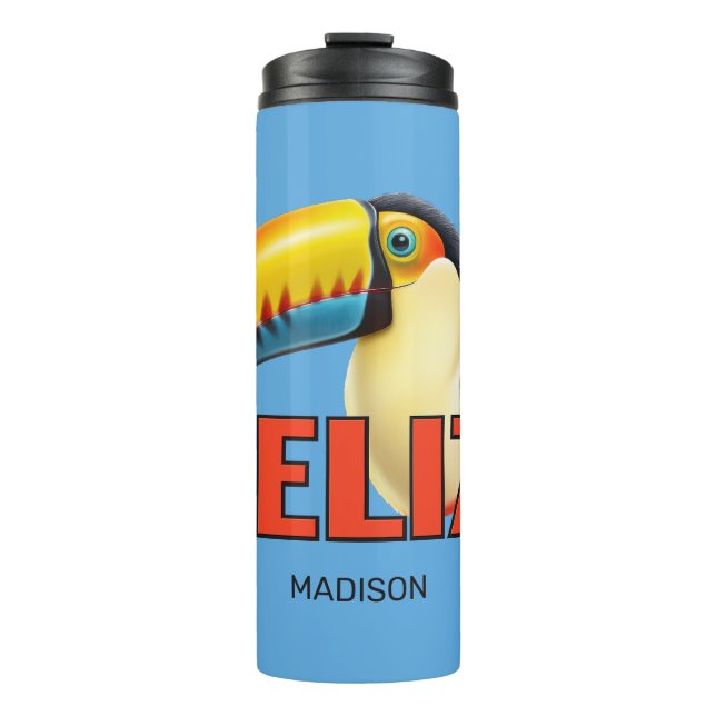 Custom Name BELIZE Toucan Thermal Tumbler (Front)