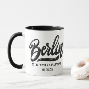 Custom Name Berlin Germany Coordinates Mug