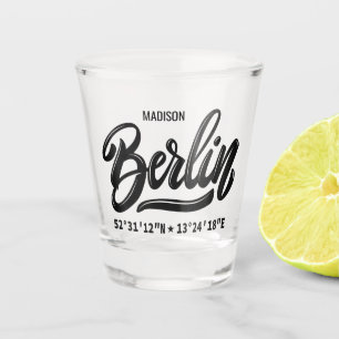 Custom Name Berlin Germany Coordinates Shot Glass