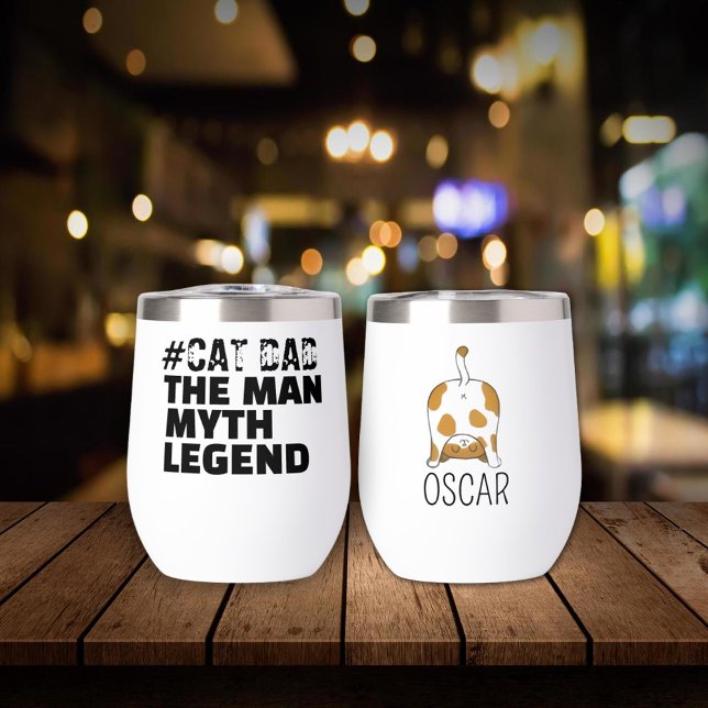 Custom Name Best Cat Dad Personalized Coffee Cup (Creator Uploaded)
