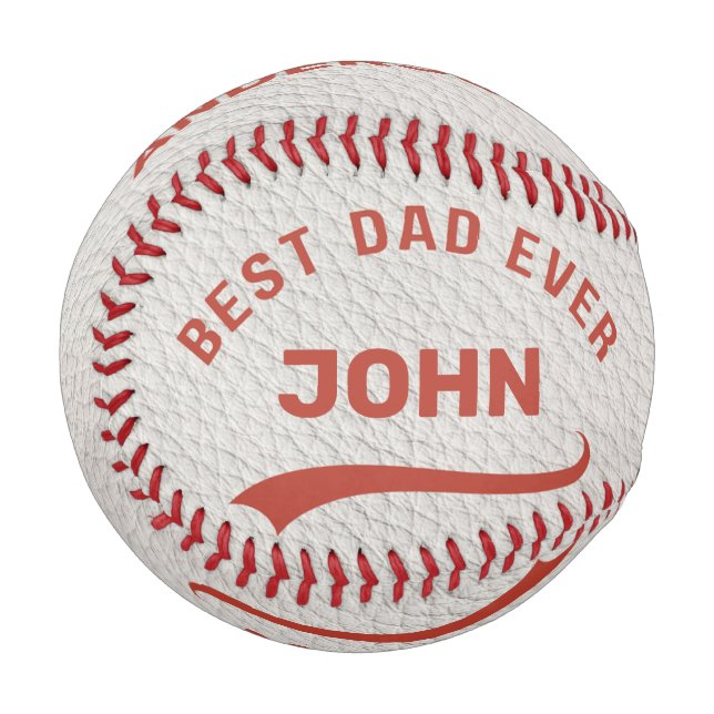 Custom Name Best Dad Ever Two Names Baseball (Front Left)