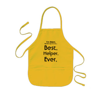 Custom Name Best Dad's Helper Ever Kids Apron