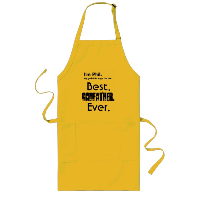 Custom Name Best Godfather Ever Long Apron (Front)