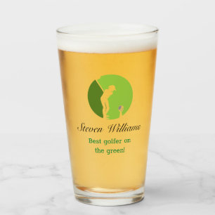 Custom Name Best Golfer Beer Glass
